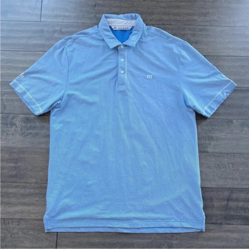 Travis Mathew Golf Polo Shirt Blue Cotton Blend